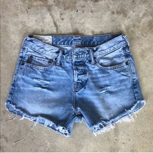High rise button fly shorts